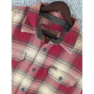 Orvis Flannel Jacket Button Up Mens Size XL Multi Color Plaid Heavyweight Tartan